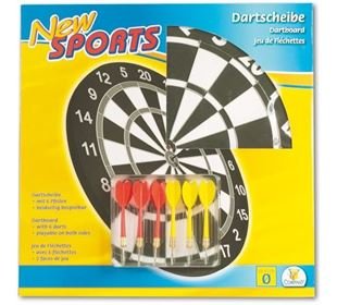 New Sports Kork Dartboard inklusive 6 Pfeilen