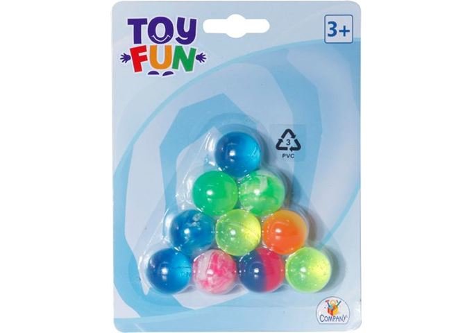 Toy Fun Flummi, 25 mm, 10 Stück auf Blisterkarte