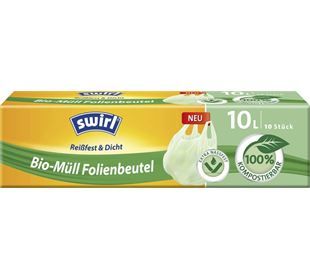 SWIRL Abfallbeutel Biofolie mit Griff 10l Pack Rol