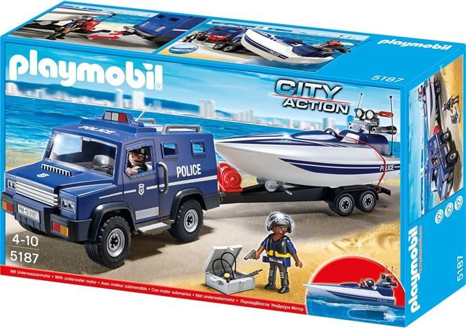 Playmobil Polizei-Truck mit Speedboot, Exkl.2022