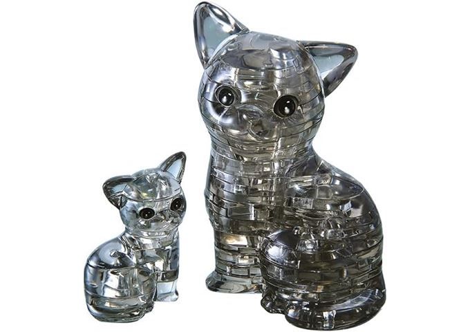 HCM Kinzel - 3D Crystal Puzzle - Katzenpaar, 49 Te