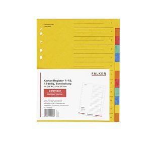 FALKEN Register Colorspan A4 Überbreite 12-teilig