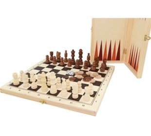 Weible Spiele Longfield Schach/Dame/Backgammon Kassette