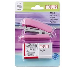 NOVUS Minihefter +Klammern pink