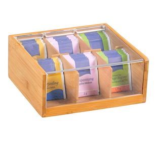 Kesper Tee-Box Bambus mit Sichtklappe 22x21x9,5cm