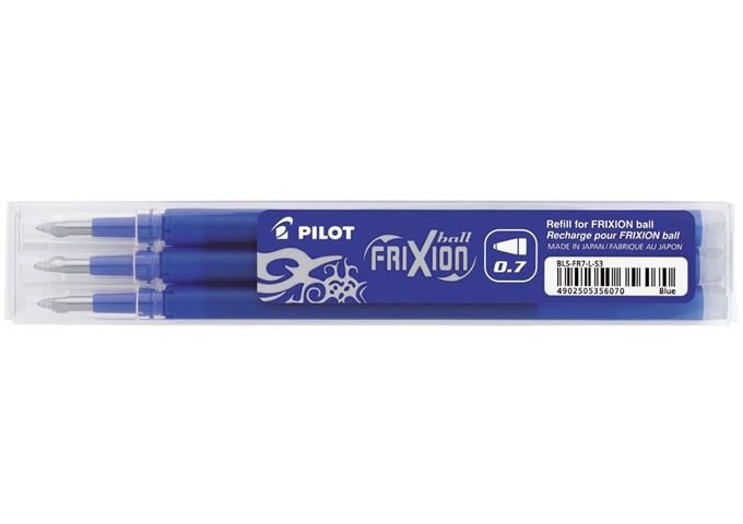 Pilot Pen Tintenrollermine Frixion 0,4mm 3ST blau