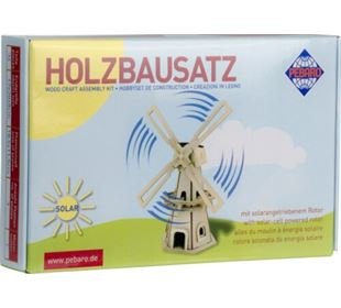 PEBARO Holzbausatz SOLAR Windmühle 34 Teile