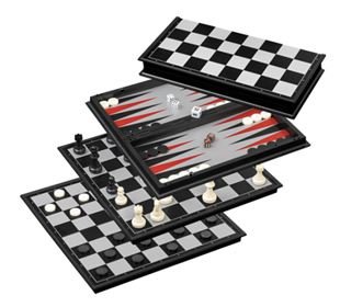 PHILOS Schach-Backgammon-Dame-Set, Feld 37 mm