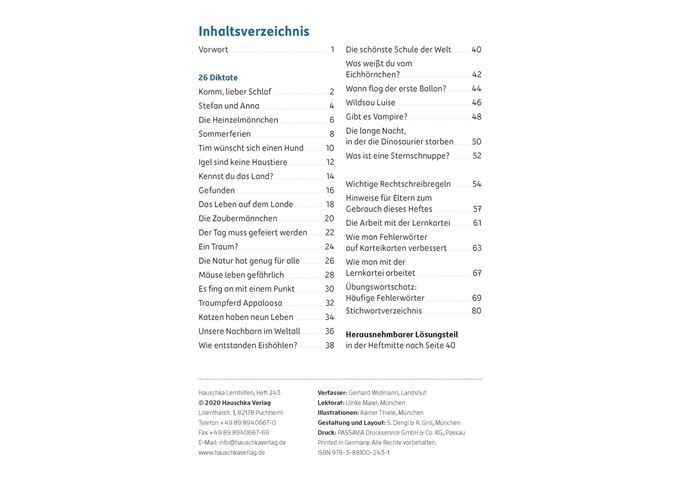 Hauschka Verlag Diktate 3./4. Klasse, A5- Heft