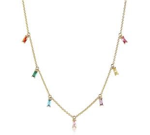 Sif Jakobs Jewellery Halskette Princess - 18Kvergoldet mit bunten Zirk