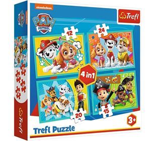 TREFL 4 in 1 Puzzle 12,15, 20, 24 Teile – PAW Patrol