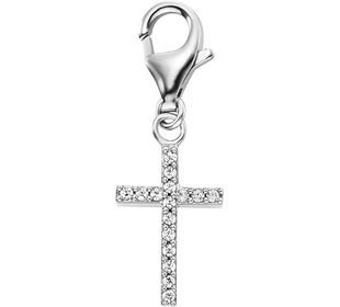 Engelsrufer Charm Kreuz 16 weiße Zirkonia Silber