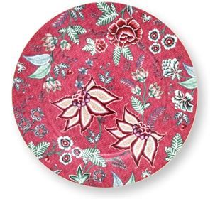 Pip Studio Plate Flower Festival Dark Pink 32cm