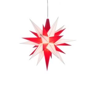 Herrnhuter Sterne Stern A1e weiß/rot 13cm Kunststoff/Innen