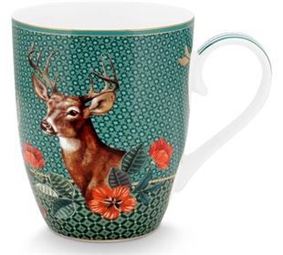 Pip Studio Mug Largel Winter Wonderl. Deer Green