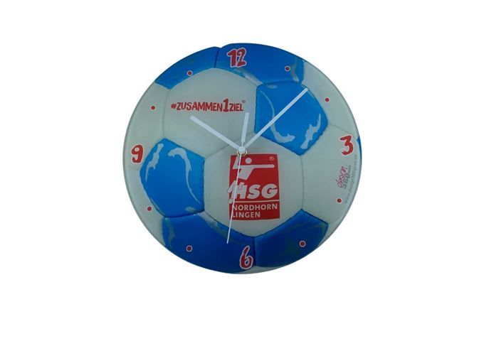 HSG Nordhorn Lingen Glas Wanduhr im Spielball-Design 28,5 cm
