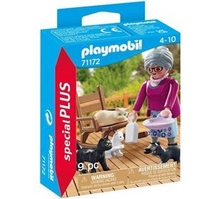 Playmobil Oma mit Katzen